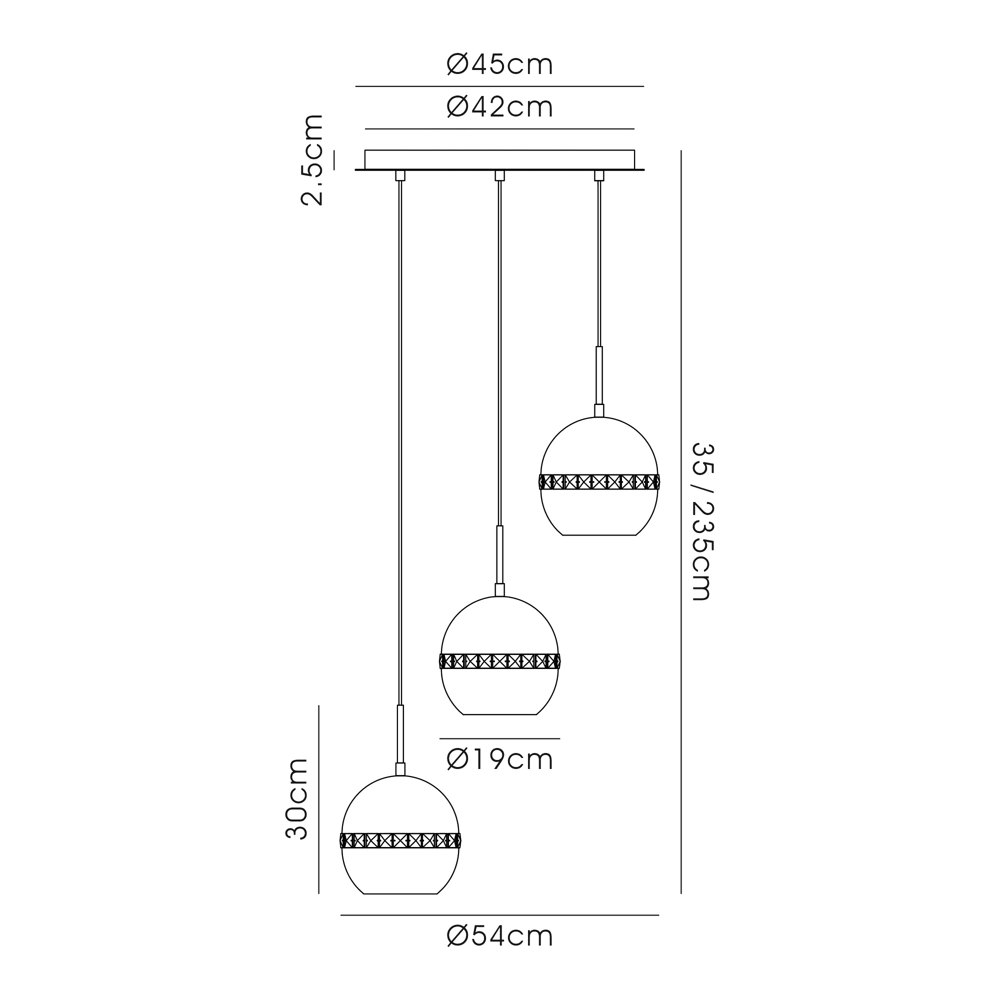 Andrea Graphite Crystal Ceiling Lights Diyas Multiple Crystal Pendants